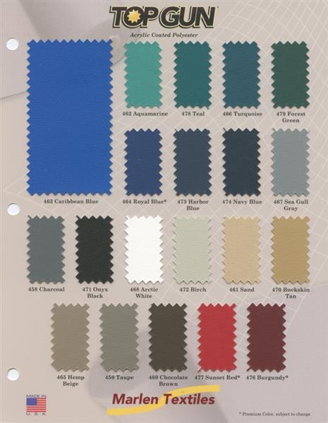 Top Gun Marine Topping Sample Card - Marlen Fabrics